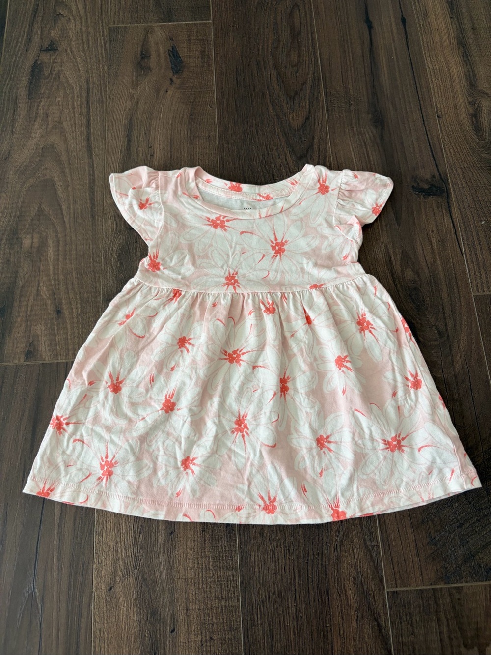 BabyGAP Pink and Coral Floral Short-Sleeve Dress